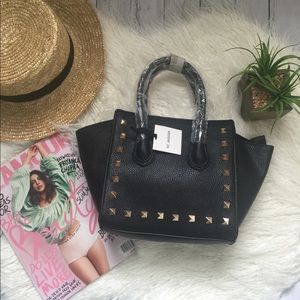 Black studded crossbody bag